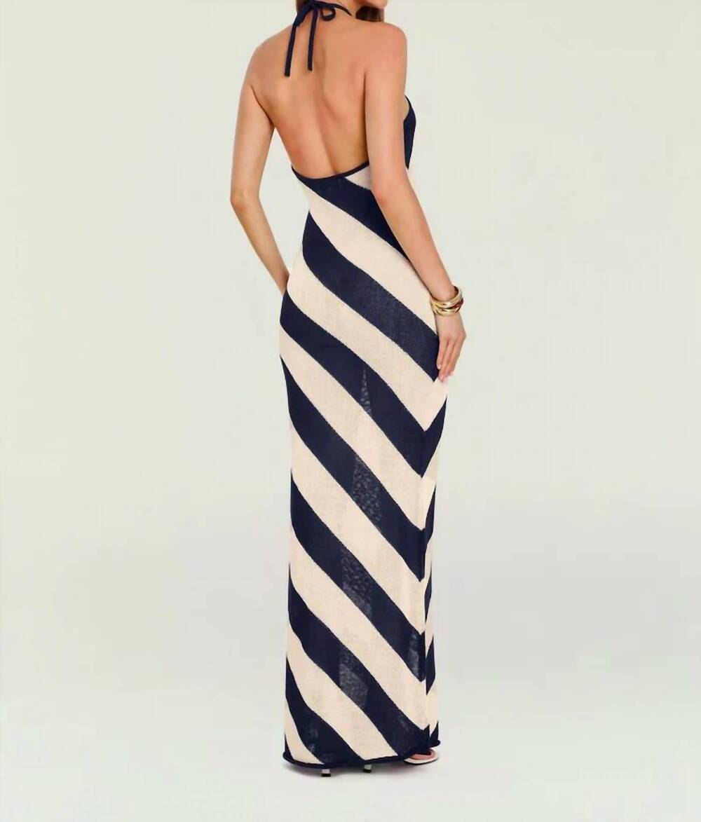 NEW SER.O.YA dree knit maxi dress in navy/eggshell - Picture 3 of 4